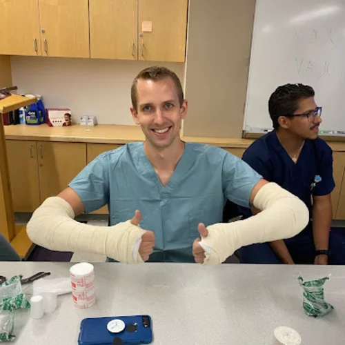 Drs. Mauerman (2025) showing off fresh splints from the IBC splinting workshop.